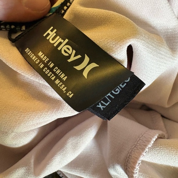 Hurley One Piece Swim Suit Black Hawaiian Floral Tropical XL - Picture 2 of 8